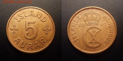 3 - Исландия (Дания) – 5 эйре (1942) №1