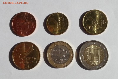 Неполный набор евро Андорры 2014 (5c-2€) UNC до 19.05.16 - 1