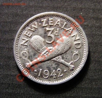 Новая Зеландия, 3 пенса 1942, серебро - 10 ноября 22-00 - 3п42