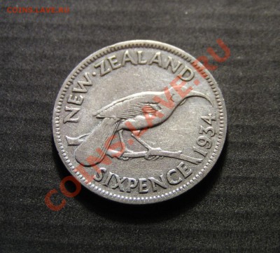 Новая Зеландия, 6 пенсов 1934, серебро - 10 ноября 22-00 - 6п34