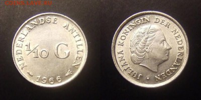 3 - Нидерландские Антилы – 0,1 гульдена (1966) Ag