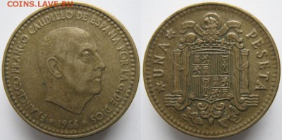 11.Разная инострань по фиксу - 11 95 Испания 1 песета 1966 (67)     292