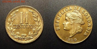 3 - Колумбия – 2 сентаво (1959) алюм. бронза (XF) №1
