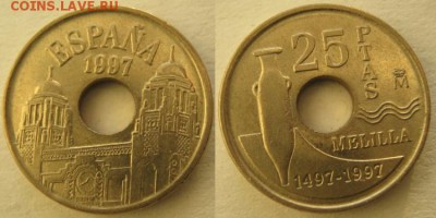 12.Разная инострань по фиксу - 12.20.Испания 25 песет 1997    525н