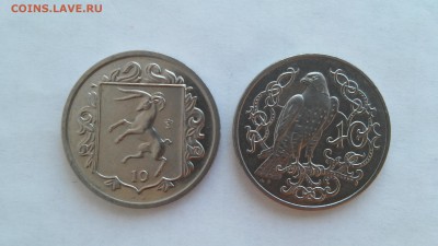 Острова Мэн, 10 пенсов - 2 шт. до 21.05.2016 г. - 10-1