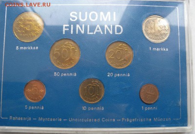 Набор из семи монет. 1975г  Финляндия. - DSCN1129.JPG