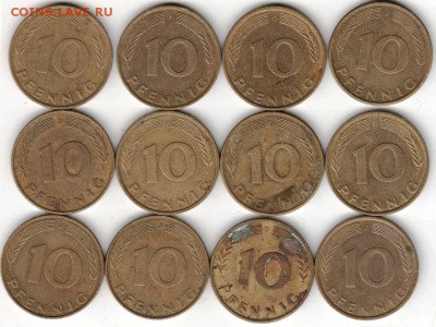 ФРГ. 10 пфеннигов 12 монет до 24.00 21.05.16 г. - Scan-160514-0013