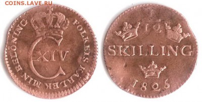 12 скиллинга 1825 (покрытая монета или изделие) - Швеция 1.12 скиллинга 1825