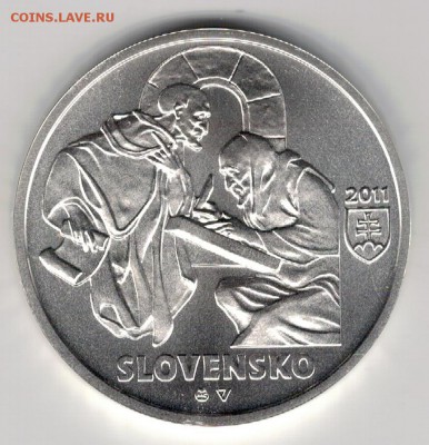 Ag СЛОВАКИЯ 10€ 2011 ЗОБОРСКАЯ ЛЕТОПИСЬ 19.05 В 22Ч (В303) - 5-с