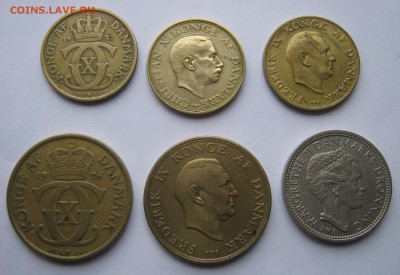 ДАНИЯ 6 монет - 1,2,10 крон 1925-1979 гг. РАЗНЫЕ. - 006.JPG