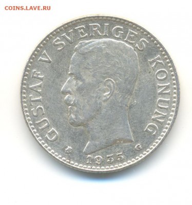 Ag. Швеция 2 кроны 1935. XF. с 200 руб . до 21.05 22:00 - 3