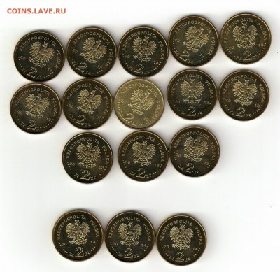 Польша 2zł Юбилейка 2013, 2014гг 16 монет - 112920_scan