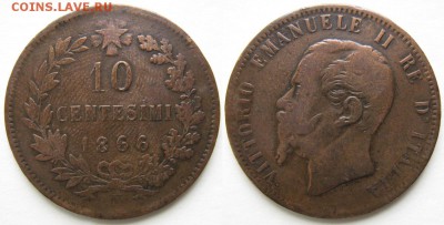 12.Разная инострань по фиксу - 12.26. Италия 10 чентезимо 1866    1142
