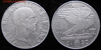 12.Разная инострань по фиксу - 12.40. Италия 50 чентезимо 1940     2113