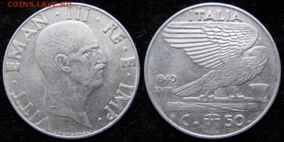 12.Разная инострань по фиксу - 12.41. Италия 50 чентезимо 1940     2117