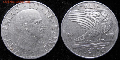 12.Разная инострань по фиксу - 12.42. Италия 50 чентезимо 1941     2111
