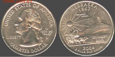 США- 25 центов 2006 - HEBRASKA-D, 21.00 мск 26.05.2016 - США- 25 центов 2006 - HEBRASKA-D