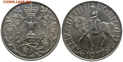 25 пенсов Великобритания 1977 25 лет правления Елизаветы 2 - 4385-1124_b