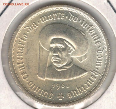 Ag ПОРТУГАЛИЯ 5 ЭСКУДО 1960 ДО 26.05.2016 В 22.00МСК (Б868) - 5-пор5