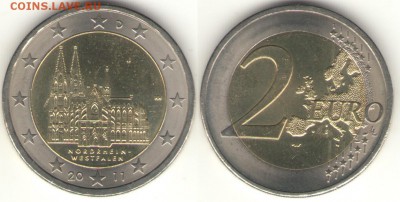 2 евро Германия 2011 Германия Северный Рейн-Вестфалия J - германия2евро11ВестфалияJ_enl