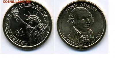 США 1$ доллар 2007 Джон Адамс двор P UNC - Qjq3FBA6iR8