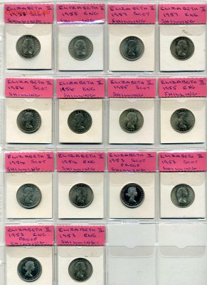 Коллекция шиллингов 1953 - 66 гг UNC !!! Великобритания. - img340