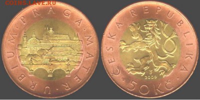 Чехия 50 крон-2009г., до 21.00 мск 28.05.2016 - Чехия 50 крон-2009г