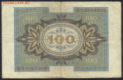 Германия 100 марок 1920 г.  25.05.16 г. 22 -00 МСК. - 100 м. 1920 1