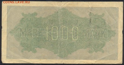 Германия 1000 марок 1922 г.  25.05.16 г. 22 -00 МСК. - 1000 м. 1922 1