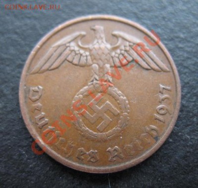 Третий рейх, 1937 А, 2 пф, до 16.11 в 21-30 мск - 1937-2а