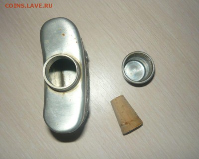 Фляжка олово 95%. фирмы "SKS ZINN". Германия охотник С рубля - 477.JPG