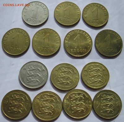 ЭСТОНИЯ 24 монеты 1,5 крон, 5,10,20,50 сенти 1991-2008. - 012.JPG