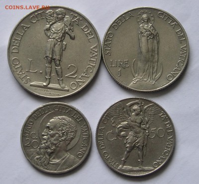 Ватикан, 4 Монеты-20,50 Чент 1 и 2 лиры 1932-35 (28.05) - P1018249.JPG