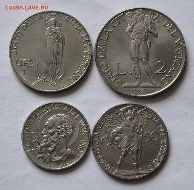 Ватикан, 4 Монеты-20,50 Чент 1 и 2 лиры 1941 (28.05) - P1018240.JPG