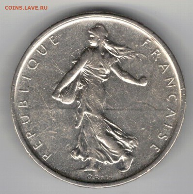 Ag ФРАНЦИЯ 5 ФРАНКОВ 1964 ДО 02.06 В 22.00МСК (В669) - 5-фр5ф