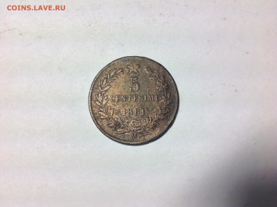 5 ЧЕНТЕЗИМО 1861г. ИТАЛИЯ, - 1 (56)