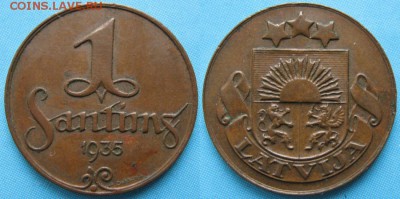 13.Разная инострань по фиксу - 13.16.-Латвия 1 сантим 1935    2825