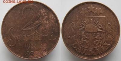 13.Разная инострань по фиксу - 13.23. - Латвия 2 сантима 1922   449