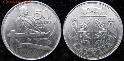 13.Разная инострань по фиксу - 13.34.-Латвия 50 сантим 1922    2802