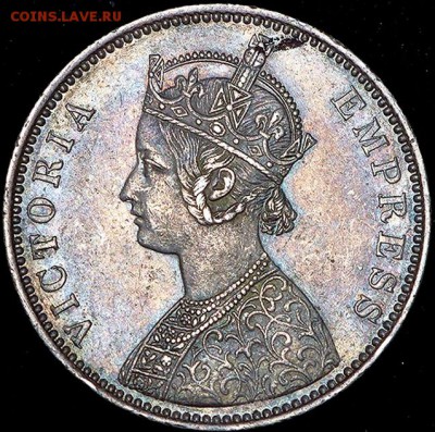 Британская Индия_серебряная рупия 1878; до 30.05_22.04мск - 12347