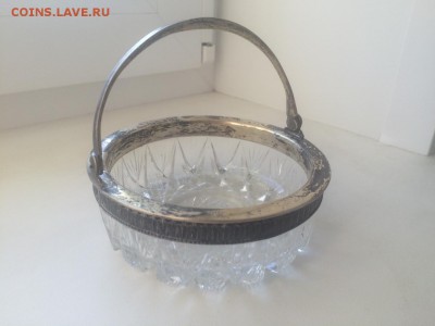 Конфетница хрустальная,металлический обод с ручкой. Серебро? - IMG_0255.JPG