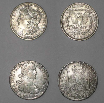 США 1889, Испания 1809 - coins