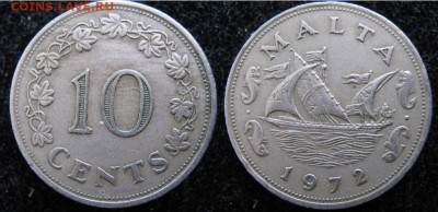 13.Разная инострань по фиксу - 13.37. -Мальта 10 центов 1972    177