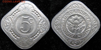 13.Разная инострань по фиксу - 13.63. -Нидерланды 5 центов 1929    0205