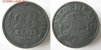 13.Разная инострань по фиксу - 13.67. -Нидерланды 25 центов 1941   361