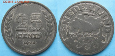 13.Разная инострань по фиксу - 13.68. -Нидерланды 25 центов 1941    428