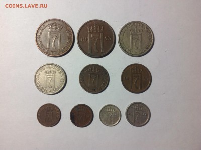 НОРВЕГИЯ 10 МОНЕТ. - 1