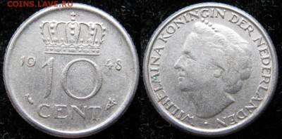 13.Разная инострань по фиксу - 13.70. -Нидерланды 10 центов 1948    426