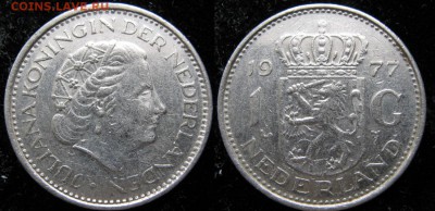 13.Разная инострань по фиксу - 13.77. -Нидерланды 1 гульден 1977    3445