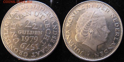 13.Разная инострань по фиксу - 13.78. -Нидерланды 2 с пол гульдена 1979 н    261